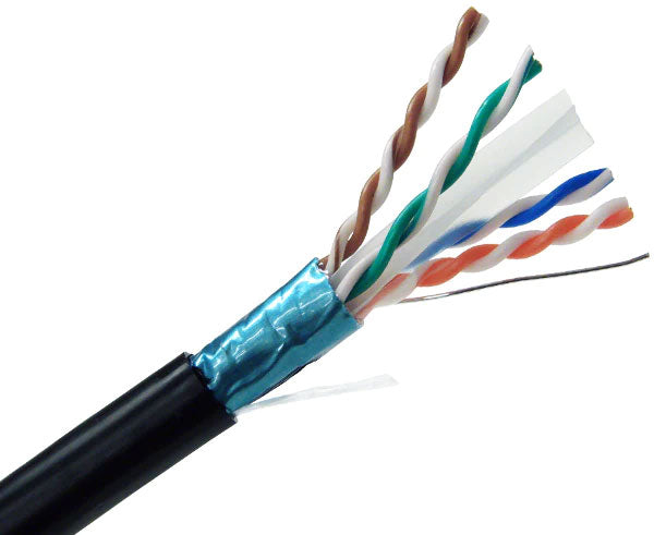 CAT7A Bulk Ethernet Cable, 10G Indoor/Outdoor Dual Shielded Solid Copper  S/FTP, 23 AWG 1000FT