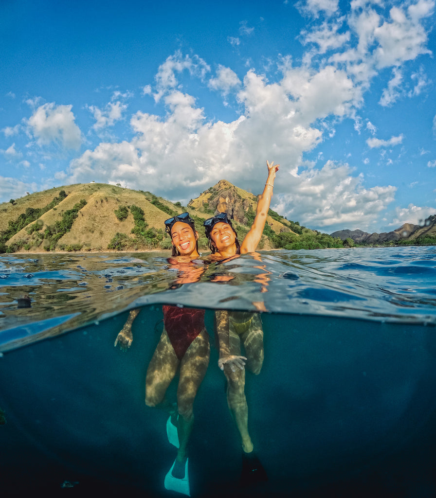 Zia & her friends snorkeling off Siaba.