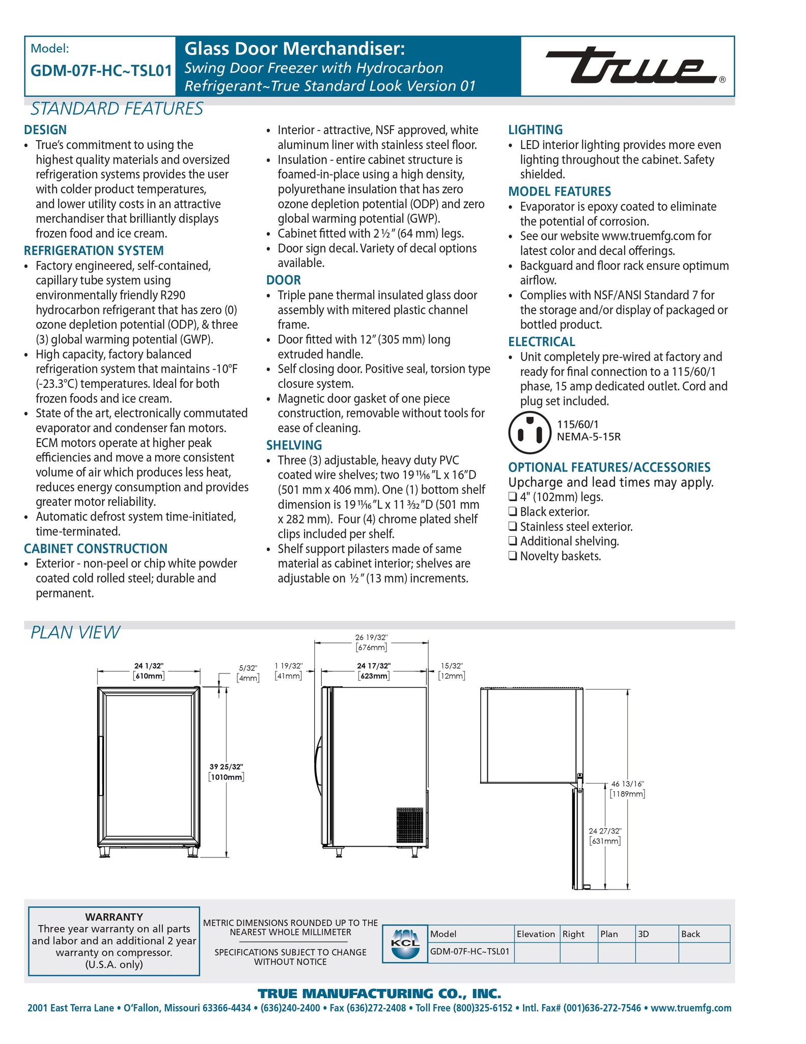 True GDM-07F-HC~TSL01 24" Countertop Display Freezer