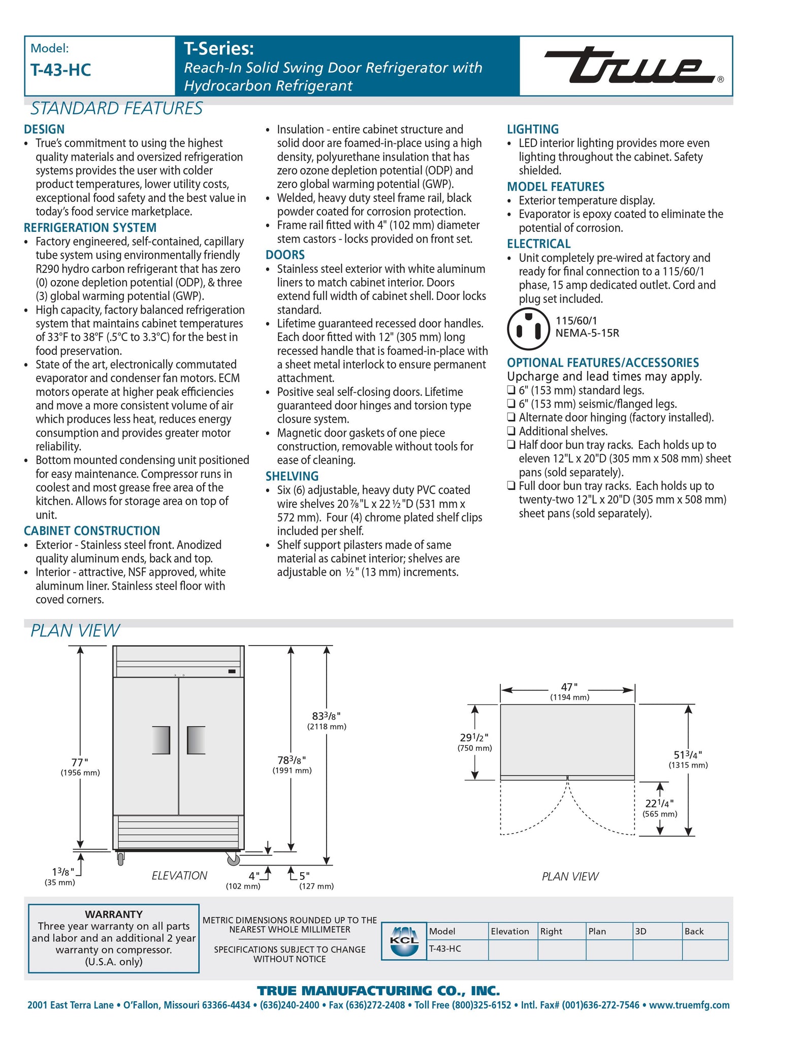 True T-49FG-HC~FGD01 54" Two Section Glass Door Reach-In Freezer - Framed Glass Door Version 01