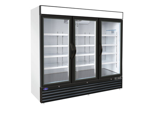 Valpro Three Section Glass Door Double Volt Merchandiser Freezer