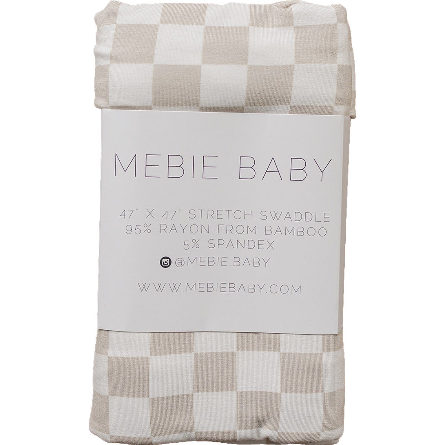 bamboo stretch swaddle // taupe checkered