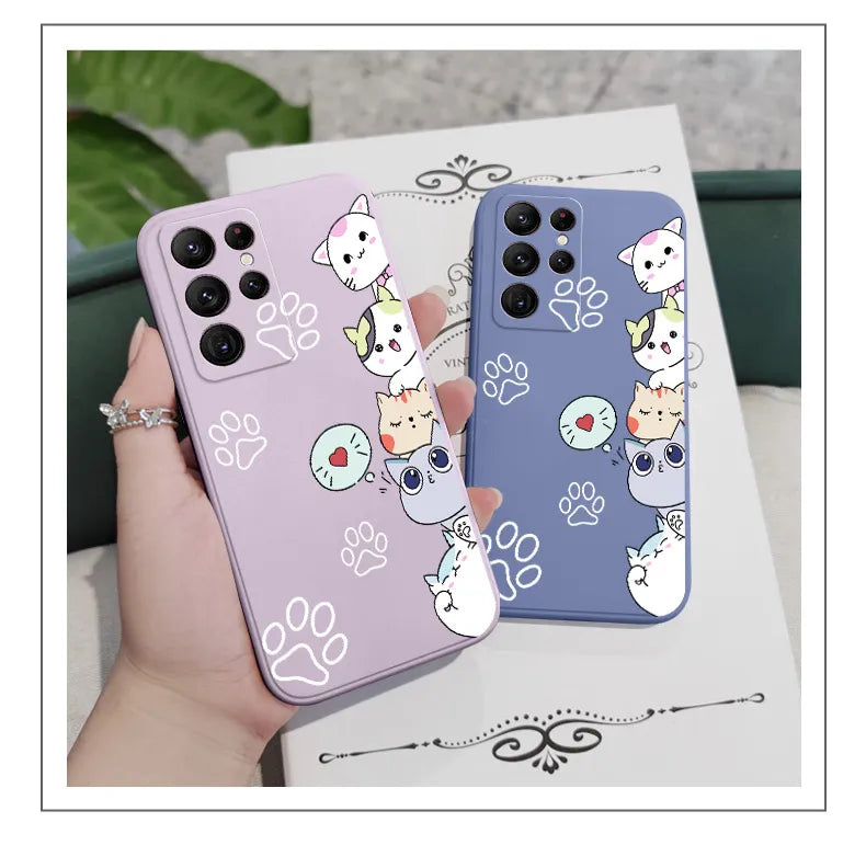 Cute Stacking Cats Phone Case For Samsung Galaxy S series