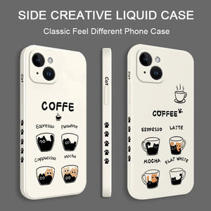 iPhone 12 11 X XR XS Coffee Cute Cat Phone Case - Kawaii Cases