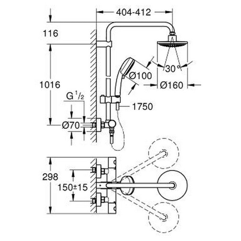 Душова система GROHE Tempesta Cosmopolitan 27922000