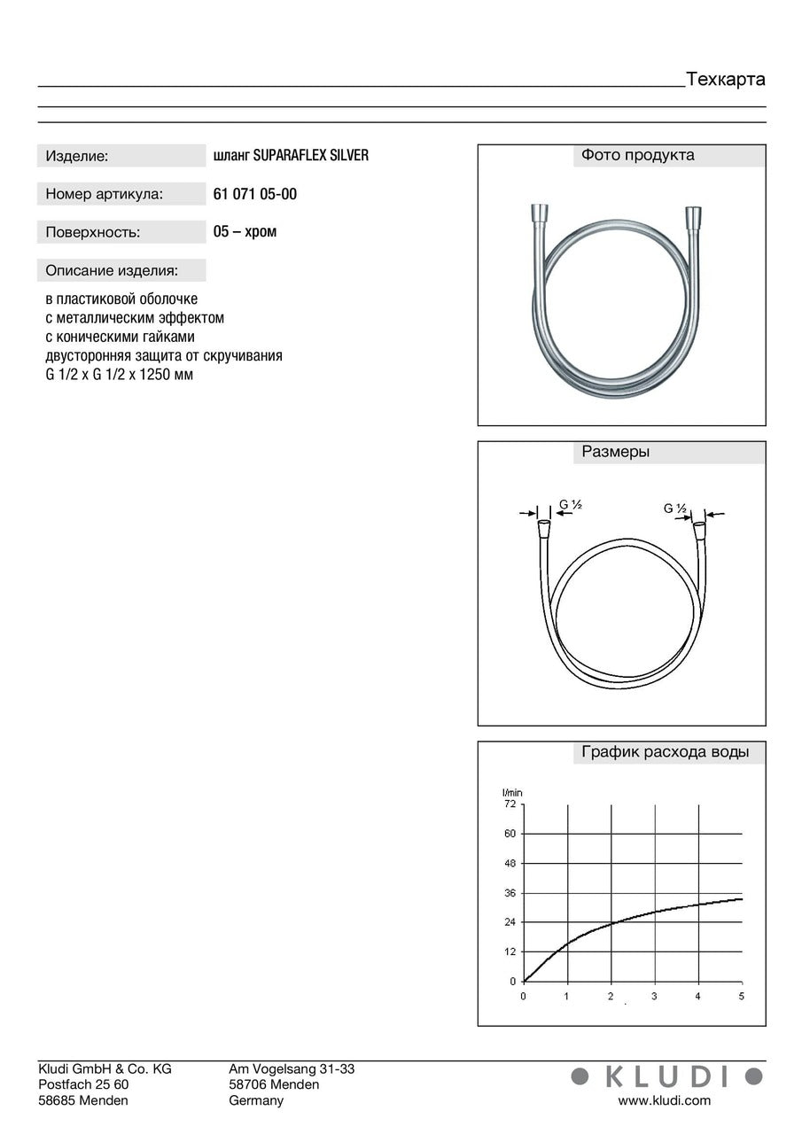 Душовий шланг KLUDI Suparaflex 6107105-00