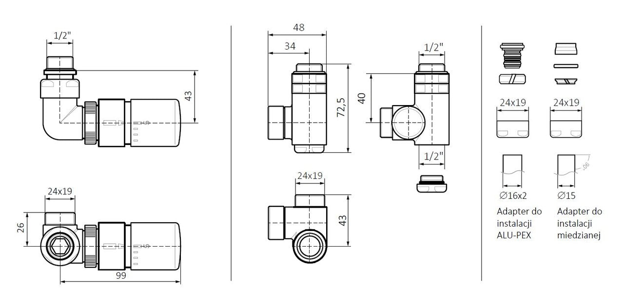 Набір вентилів Terma Set of valves WRZTCG4-CR