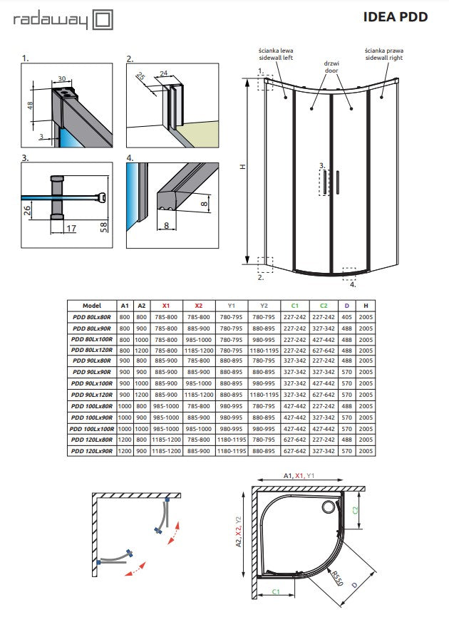 Душова стінка RADAWAY IDEA 387141-01-01