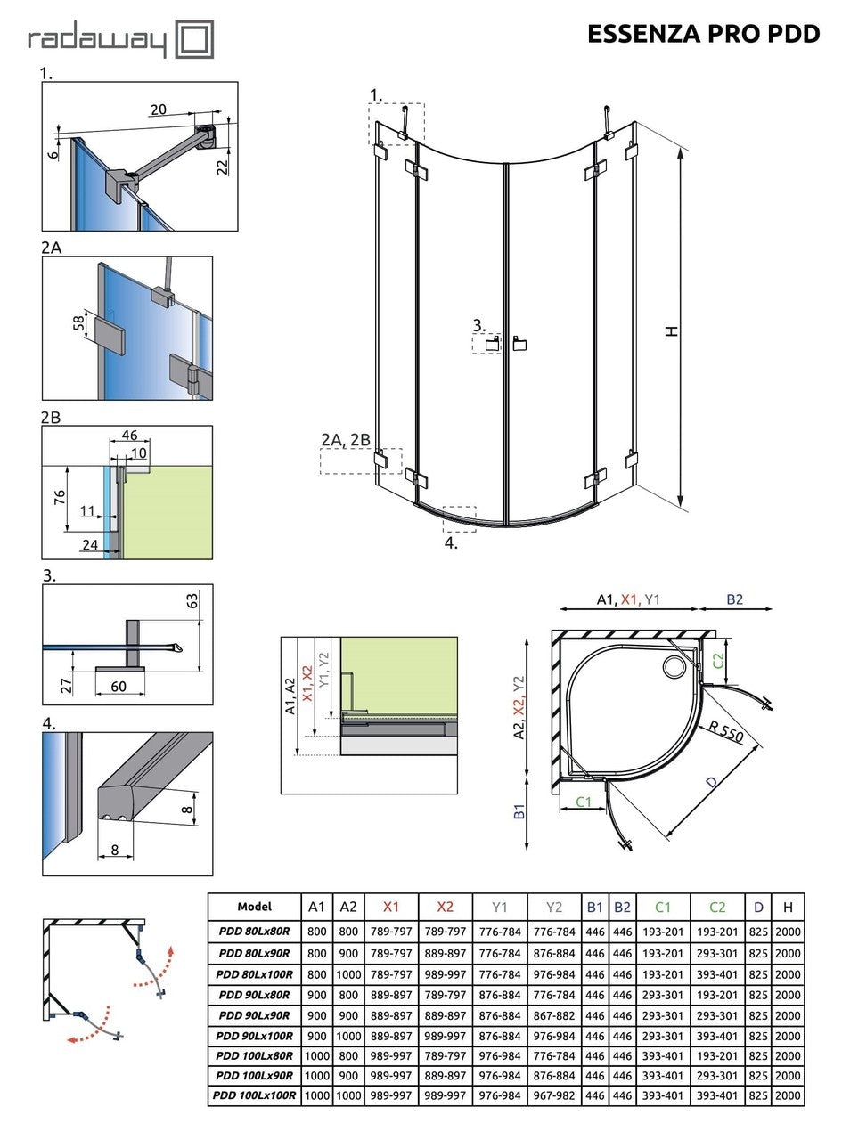 Душова кабіна RADAWAY Essenza Pro Gold 10095080-09-01R