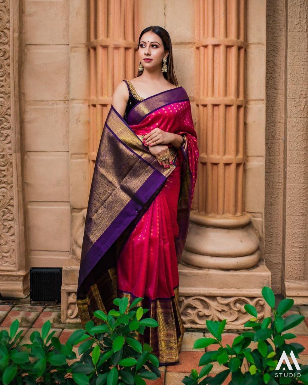 Kalki Koechlin Latest Pink Two Torn Organza silk saree with Blouse - vsaree  - 4077370