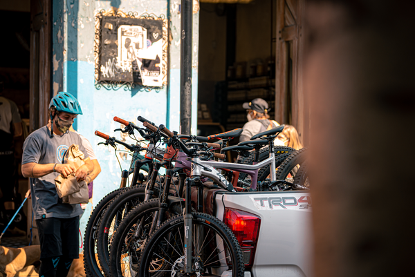 Knolly Bikes in the back of a truck in Oaxaca