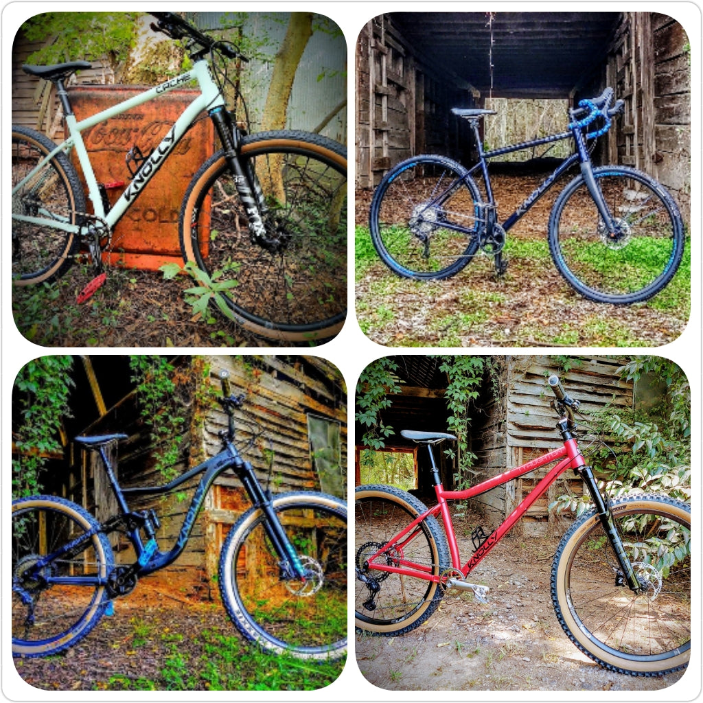 A collage of Knolly bikes