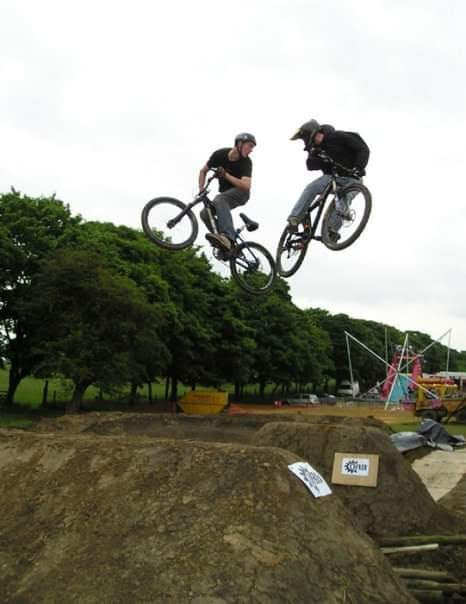 Snapped in 2015, taking part in a dirt jumping demo at a local fayre with Simon Newton.