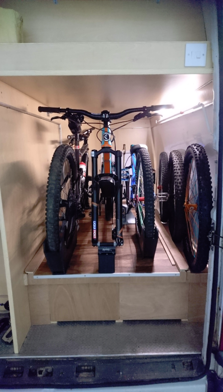 Martin's bike storage in the van