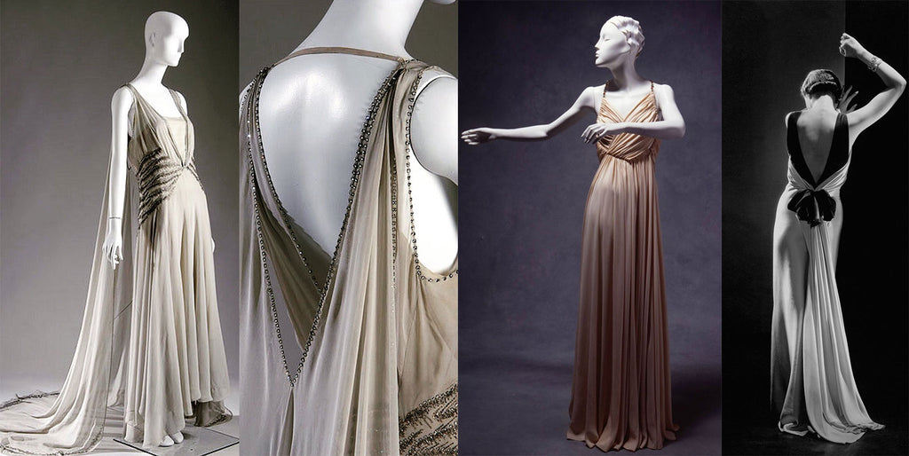 アールデコ期に流行したマドレーヌ・ビオネのバイアスカットドレス