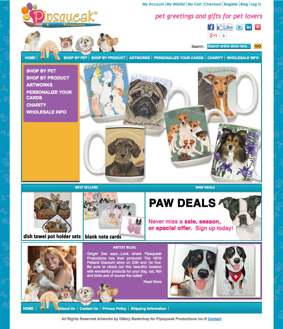 Screen shot Website