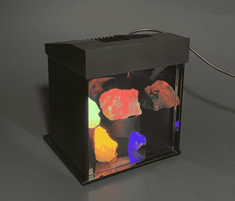 fluorescent mineral display case