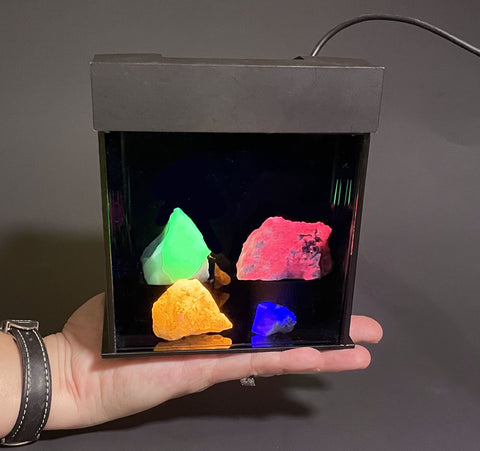 fluorescent mineral display case