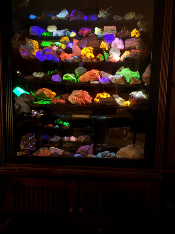 a big mineral display case