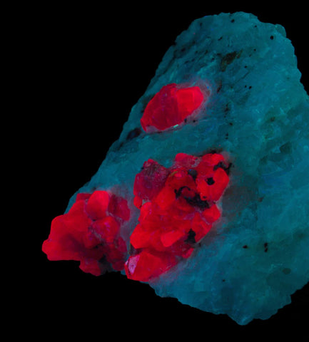 a mineral specimen of fluorescent ruby