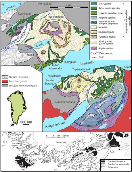 geological map of ilimaussaq complex in greenland