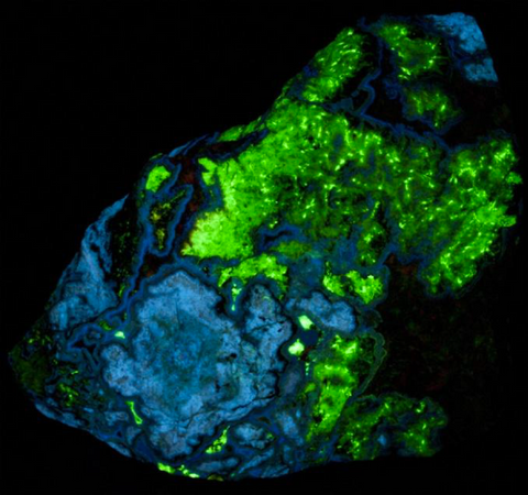 mineral specimen displaying phosphorescence