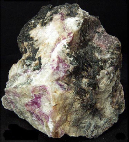 tugtupite, sodalite, polylithionite from greenland