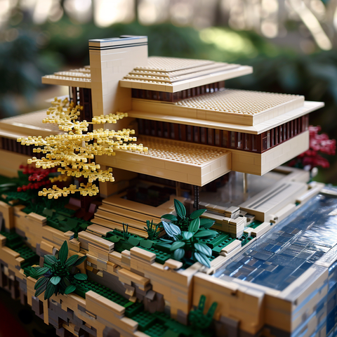 lego version of falling water - frank lloyd wright