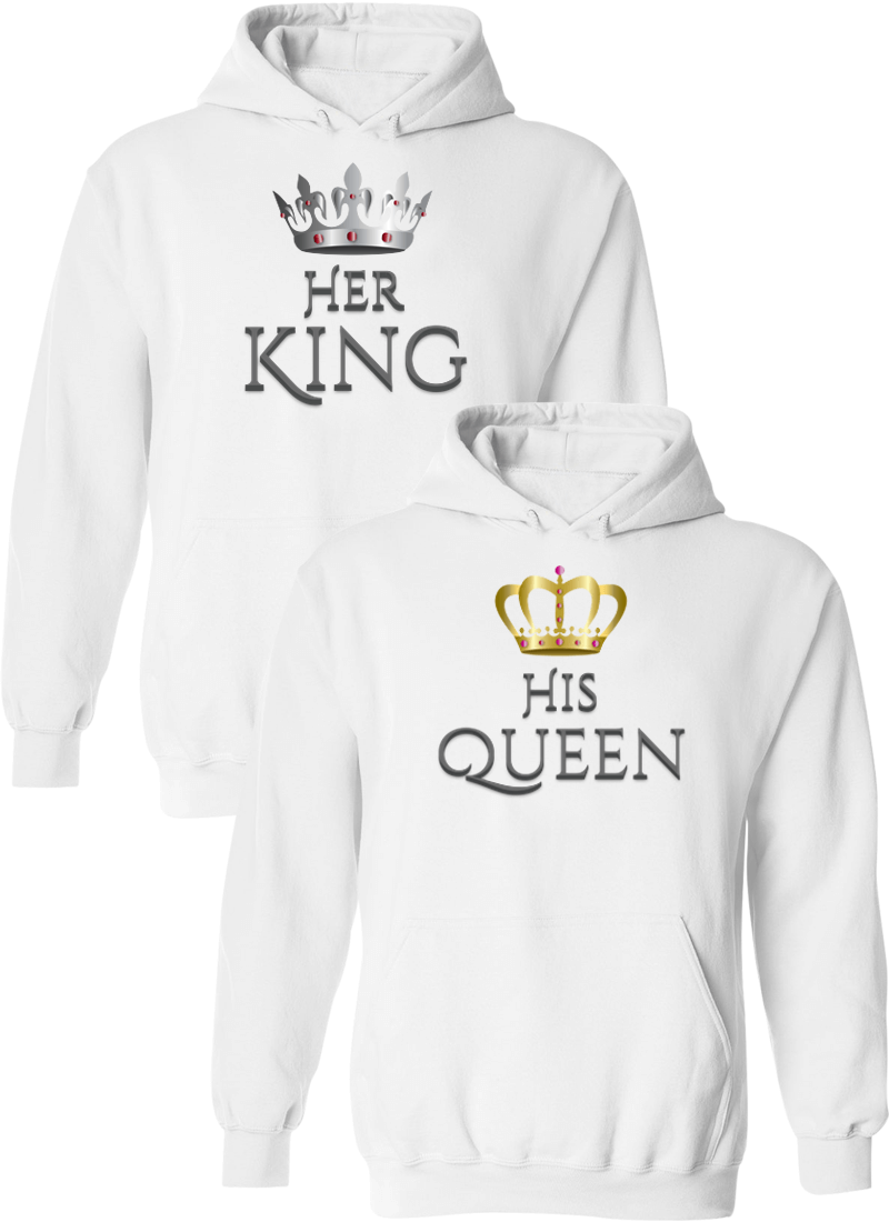 Her King  His Queen  Couple Hoodies  Couples Apparel