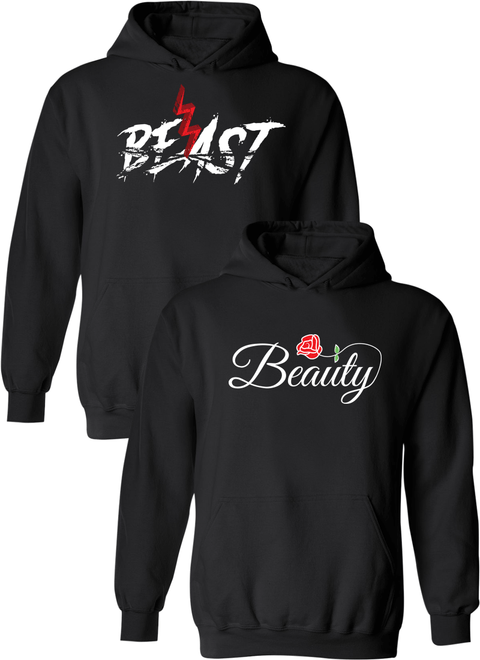 beauty beast couple hoodies