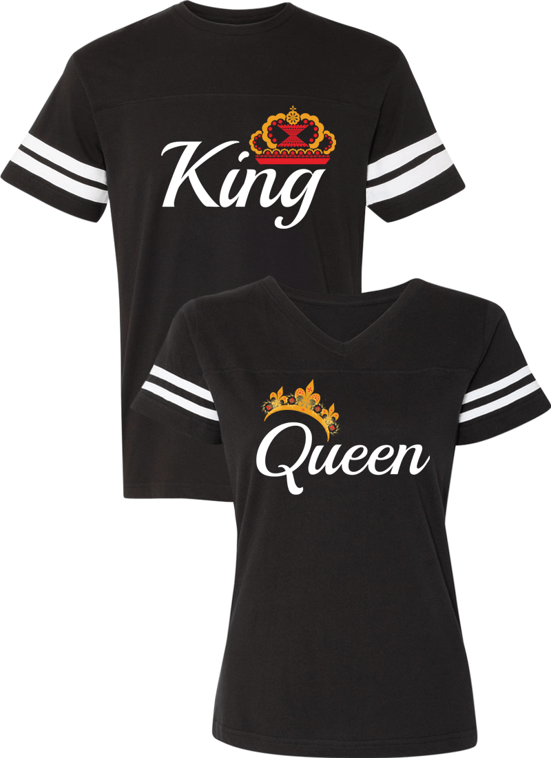 King Queen Heart - Cotton Couple Tshirt Pair Buy Online