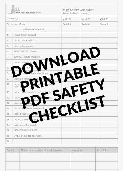 Download daily dock leveler safety checklist