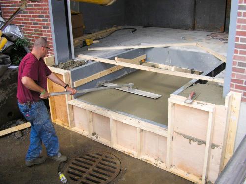 dock leveler pit floor pouring