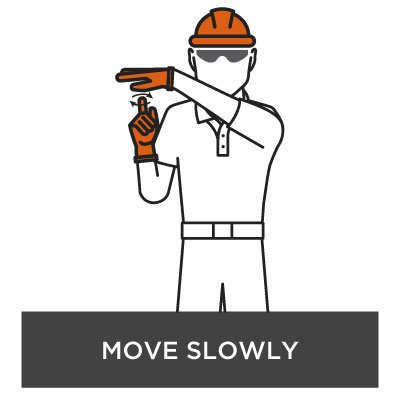 move slowly forklift hand signal