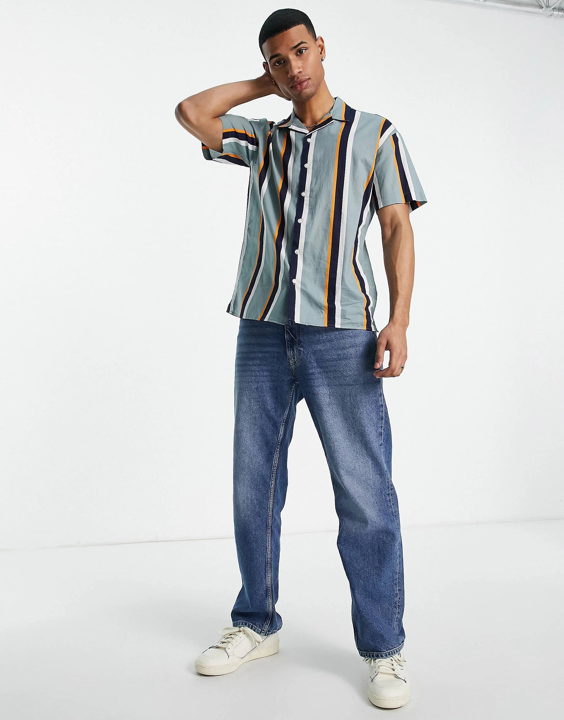 Mono Men Printed Half Sleeve Stripe Shirt – Befikray.com