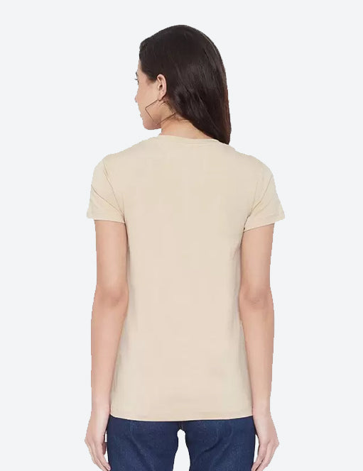 womens plain cream t shirt