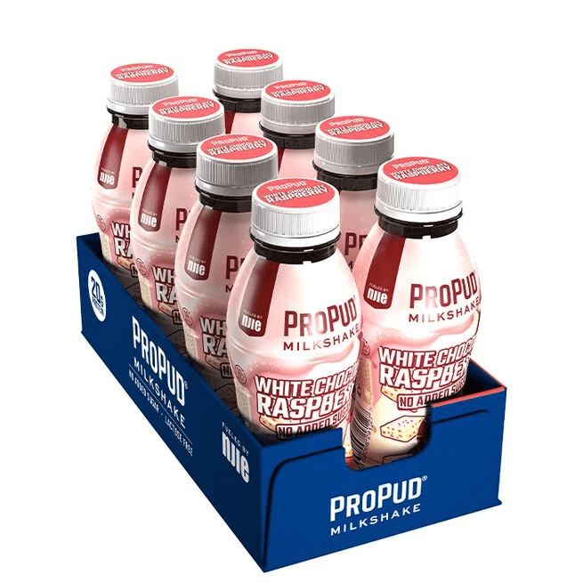 ProPud Protein Milkshake, 8x330 ml - White Chocolate Raspberry