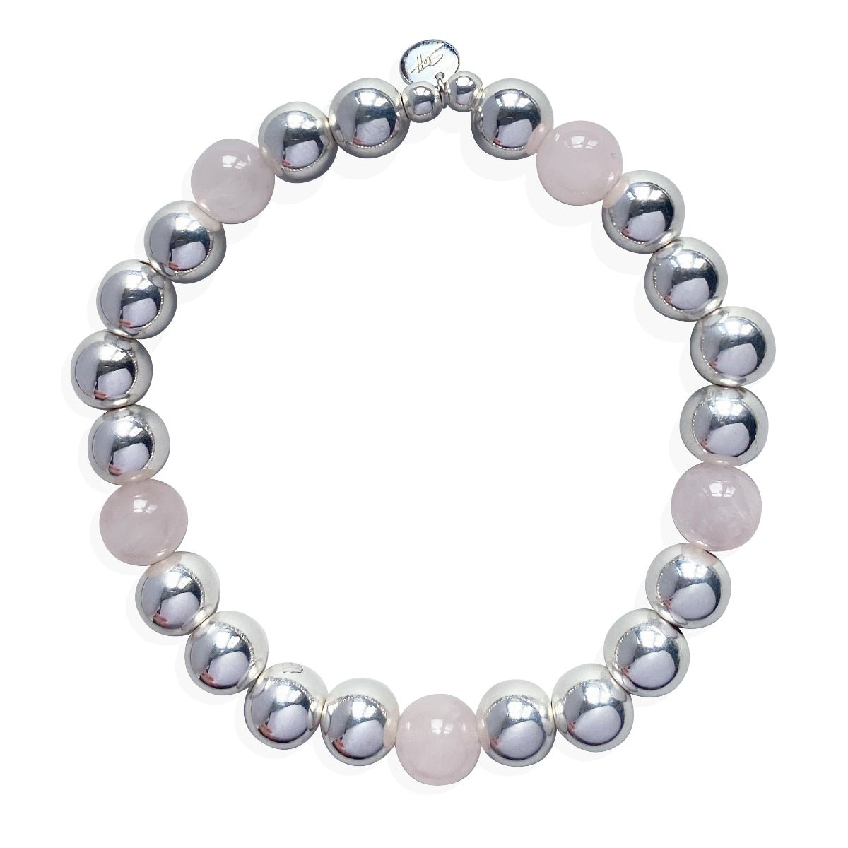 Steff Silver & Rose Quartz Bead Bracelets with Star Charm – Steff