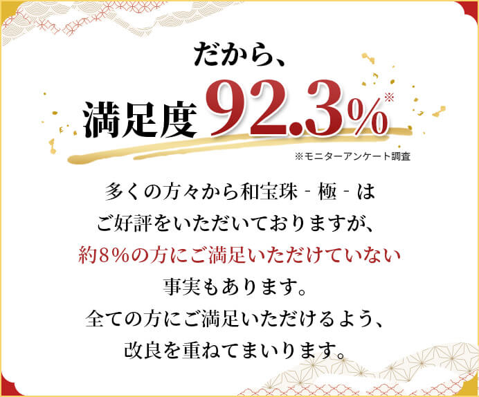 だから、満足度92.3%