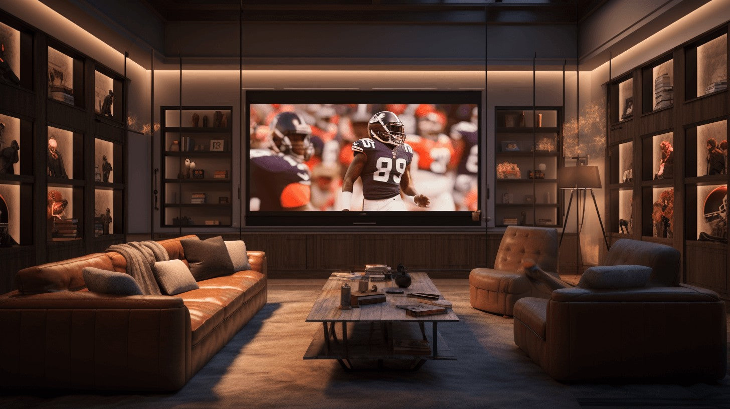 Home theater room for sports fans