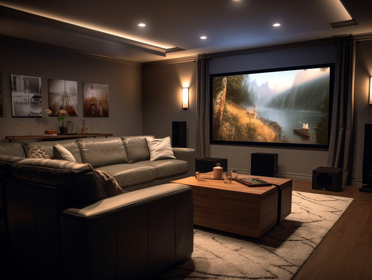 Space planning for basement home theater room