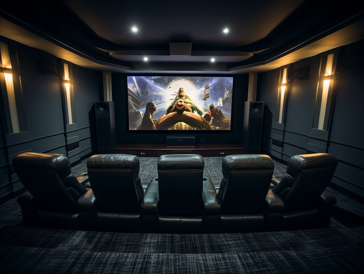 Basement home theater room sound equipment