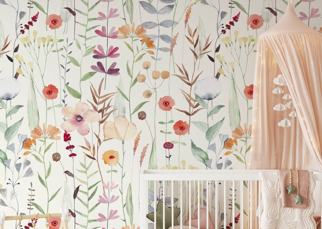 Norwall Flourish 55-sq ft Pink, Green, Grass Green, Yellow, Daisy Vinyl  Floral Prepasted Soak and Hang Wallpaper in the Wallpaper department at