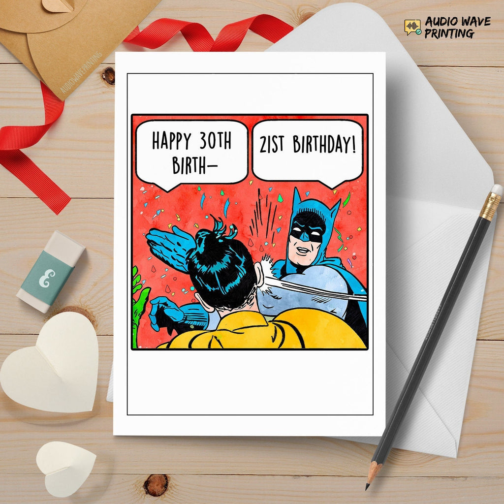Batman and Robin Meme 30th Birthday Card | Funny 30th Birthday Card | –  Audiowave Printing
