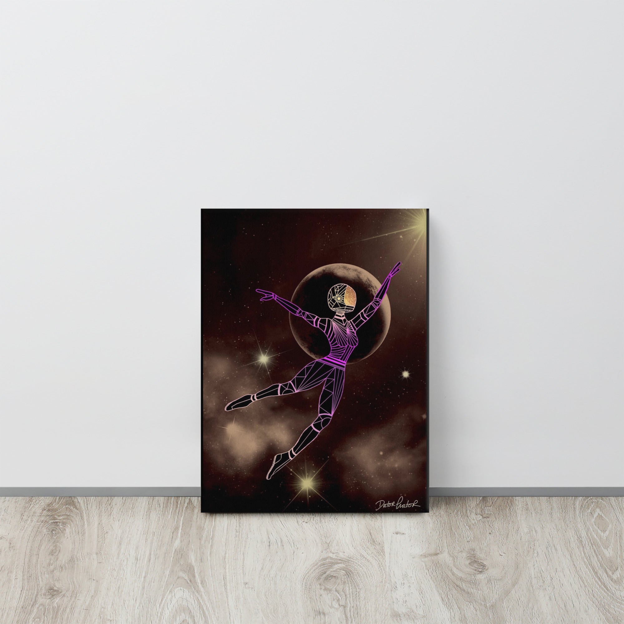 Afrobotica Leap into the Moon Canvas (12 x 16)