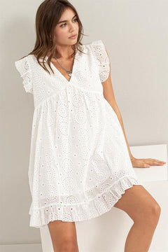 Eyelet Mini Dress