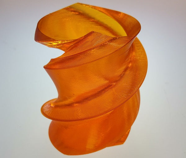 Clear 3D printed vase in PETG
