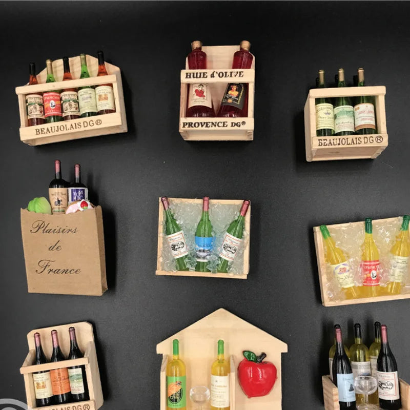 Charming Christmas 3D Wooden Wine Bottle Magnets - Image 5