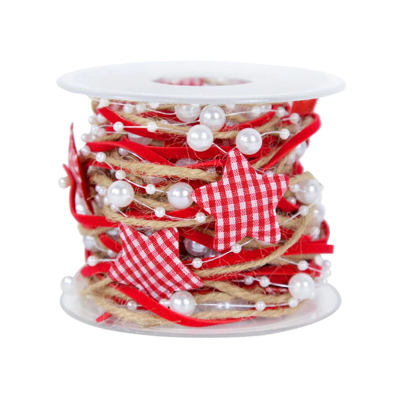 Sparkling Star Bead Christmas Ribbon Decoration