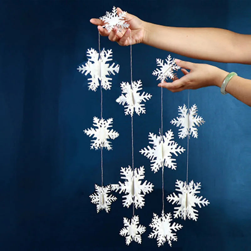 Enchanting 3D Snowflake String Garland for Christmas - Image 16